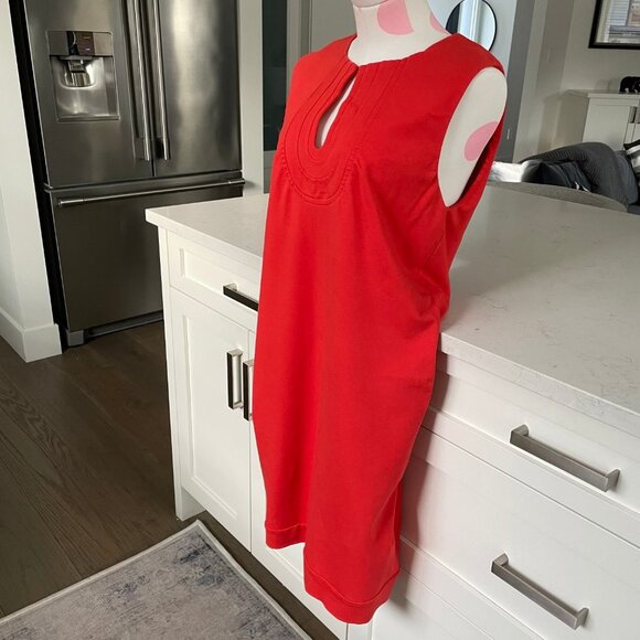 Diane von Furstenberg Designer Slvless Viscose Polyamide Dress Orange Sz 12 - Picture 2 of 13